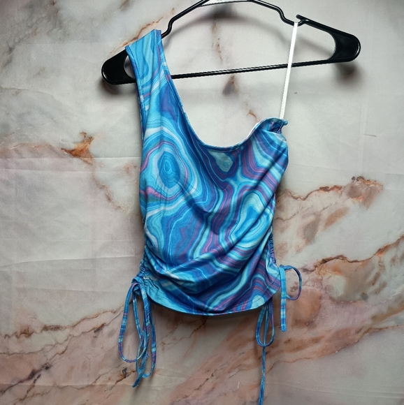 SHEIN Tops - Shein One Shoulder Marble Cinched‎ Tank